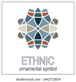 mosaic emblem. Vector sign with geometric ornament for interior and decor logo design