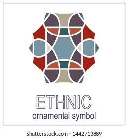mosaic emblem. Vector sign with geometric ornament for interior and decor logo design
