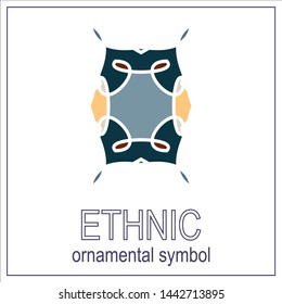 mosaic emblem. Vector sign with geometric ornament for interior and decor logo design