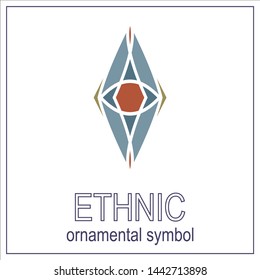 mosaic emblem. Vector sign with geometric ornament for interior and decor logo design