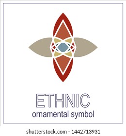 mosaic emblem. Vector sign with geometric ornament for interior and decor logo design