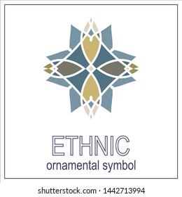 mosaic emblem. Vector sign with geometric ornament for interior and decor logo design