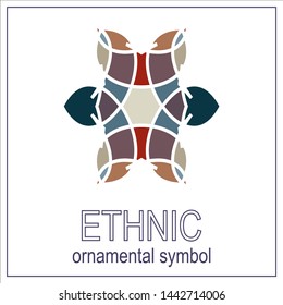 mosaic emblem. Vector sign with geometric ornament for interior and decor logo design