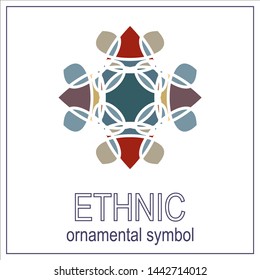 mosaic emblem. Vector sign with geometric ornament for interior and decor logo design