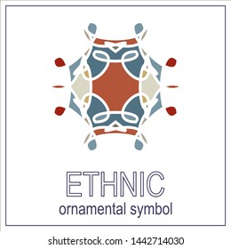 mosaic emblem. Vector sign with geometric ornament for interior and decor logo design