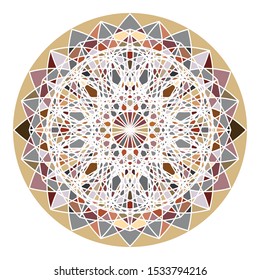 mosaic emblem. Vector sign with geometric ornament for interior and decor logo design