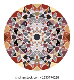 mosaic emblem. Vector sign with geometric ornament for interior and decor logo design