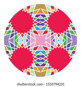 mosaic emblem. Vector sign with geometric ornament for interior and decor logo design