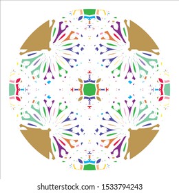 mosaic emblem. Vector sign with geometric ornament for interior and decor logo design