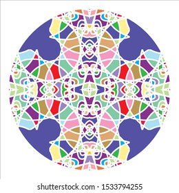 mosaic emblem. Vector sign with geometric ornament for interior and decor logo design