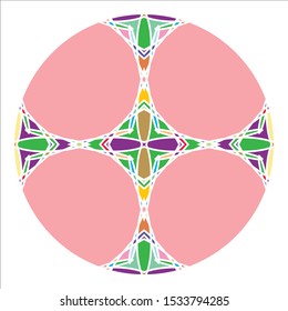mosaic emblem. Vector sign with geometric ornament for interior and decor logo design