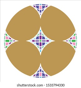 mosaic emblem. Vector sign with geometric ornament for interior and decor logo design