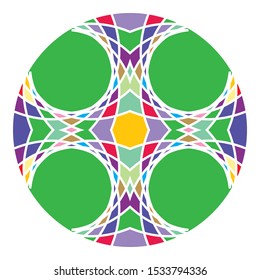 mosaic emblem. Vector sign with geometric ornament for interior and decor logo design