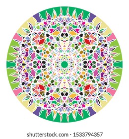 mosaic emblem. Vector sign with geometric ornament for interior and decor logo design