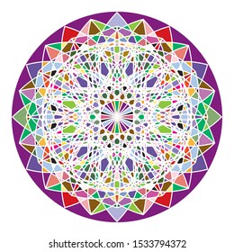 mosaic emblem. Vector sign with geometric ornament for interior and decor logo design