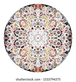mosaic emblem. Vector sign with geometric ornament for interior and decor logo design