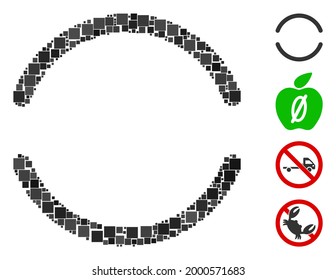 Mosaic Empty icon composed of square items in various sizes and color hues. Vector square items are grouped into abstract mosaic empty icon. Bonus pictograms are placed.