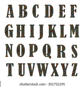 Mosaic English Alphabet - vector illustration 
