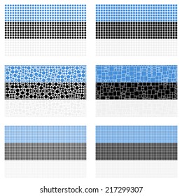 Mosaic Estonia flag set
