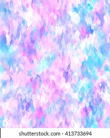 Mosaic ethnic colorful blue violet pink white hand drawn stylized seamless vector pattern for print, textile, fabric, wallpaper. Artistic brush painted drops and spots card for greeting, invitation