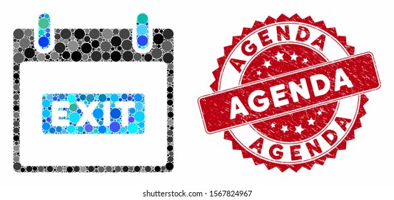 Mosaic Exit Caption Calendar Day Rubber Stock Vector (Royalty Free
