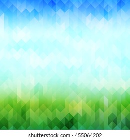 Mosaic field background made of rhombuses and triangles