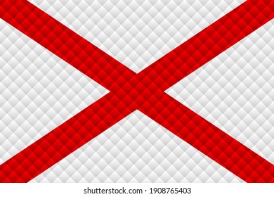 Mosaikflagge des Alabama - Illustration, 
Dreidimensionale Flagge Alabamas