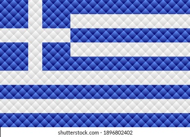 Mosaic flag of the Greece - Illustration, 
Three dimensional flag of Greece