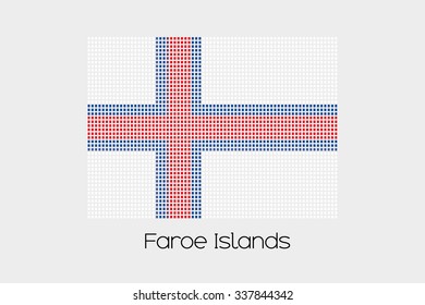 A Mosaic Flag Illustration of the country of Faroe Islands