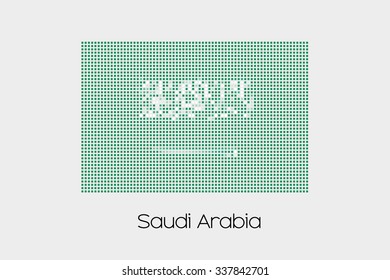 A Mosaic Flag Illustration of the country of Saudi Arabia