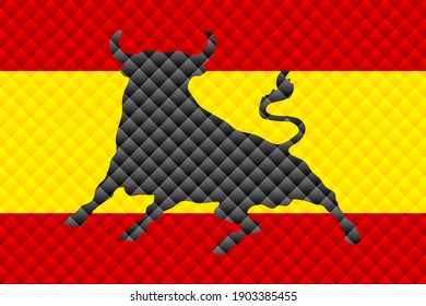 Mosaic flag of the Spain - Illustration, 
Three dimensional flag of Spain