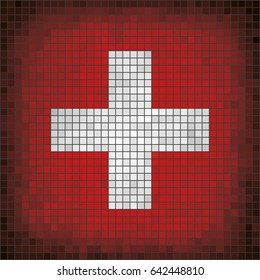 Mosaic flag of Switzerland