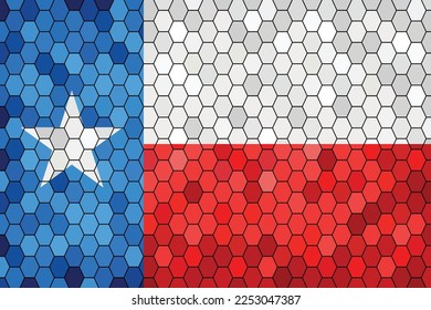 Mosaic flag of Texas - Illustration