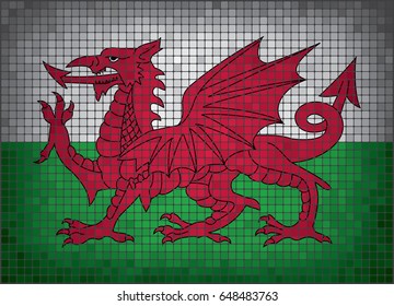 Mosaic flag of Wales