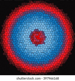 Mosaic flame vortex. Color texture of cracked ground. Vector illustration