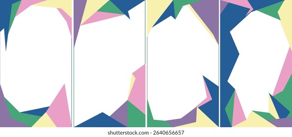 mosaic flat design template portrait illustration multicolor borders frames with high quality and good unique for your project