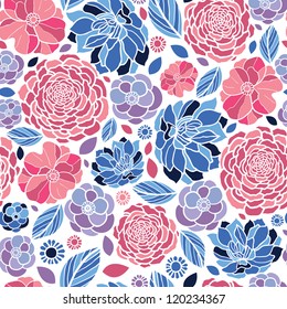 Mosaic flowers seamless pattern background