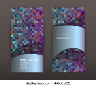 Mosaic flyer design elements. Modern style Design vertical banners background page. Vector illustration EPS 10 for template brochure, layout leaflet, newsletters, card front and back