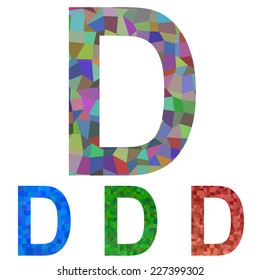 Mosaic Font Design Letter D Stock Vector (Royalty Free) 227399302 ...