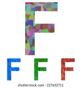 Mosaic font design - letter F