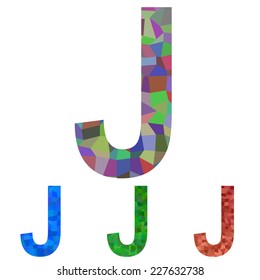 Mosaic font design - letter J