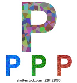 Mosaic font design - letter P