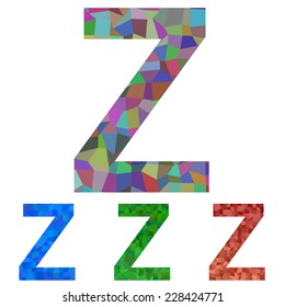 Mosaic font design - letter Z