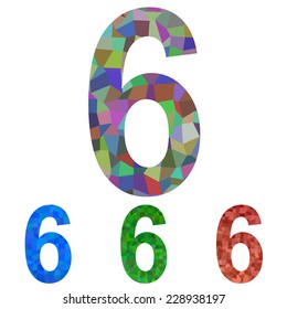 Mosaic font design set - number 6