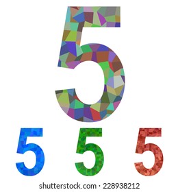 Mosaic font design set - number 5