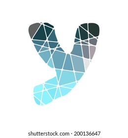 mosaic font, letter y