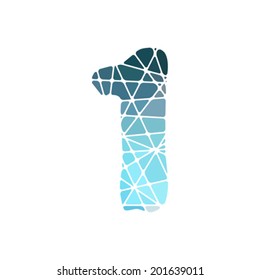 mosaic font, number one