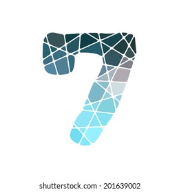 mosaic font, number seven