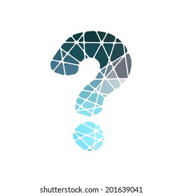 mosaic font, question-mark