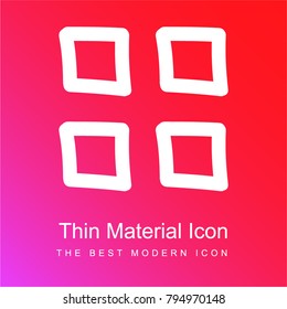 Mosaic of four hand drawn squares tiles red and pink gradient material white icon minimal design